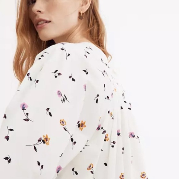 Madewell NEW Square Neck Top in Sweet Blossoms - Picture 4 of 11
